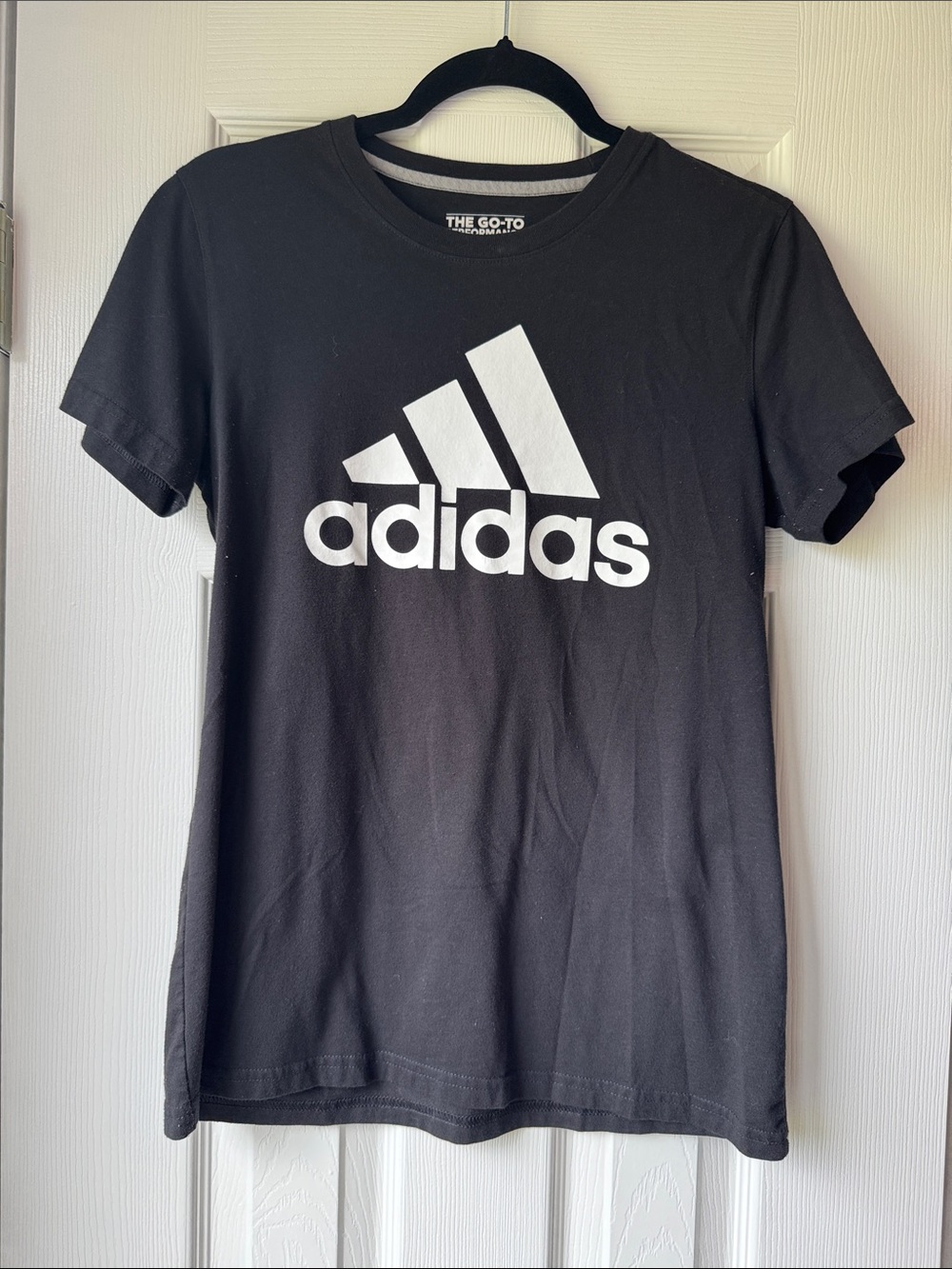 adidas Black Tee with White Logo